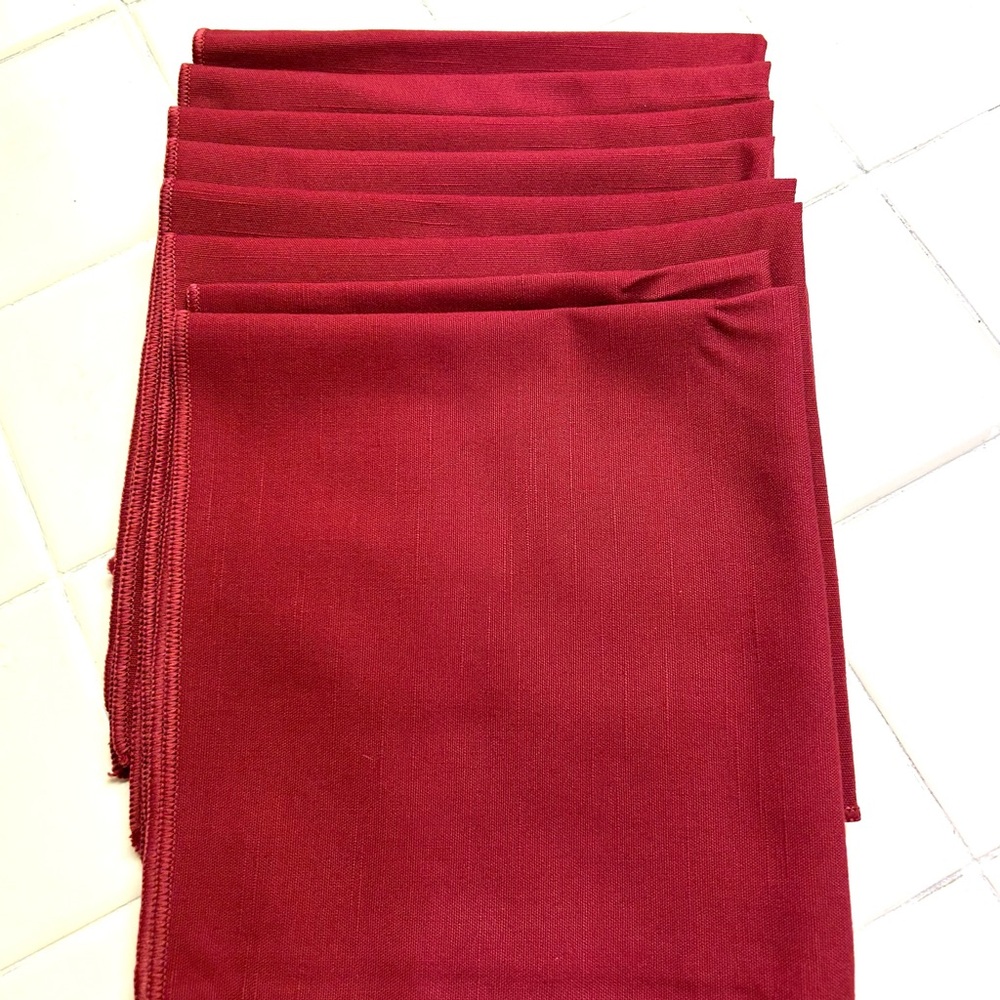 Cloth Red Napkins Set - 8 (17" x 17")